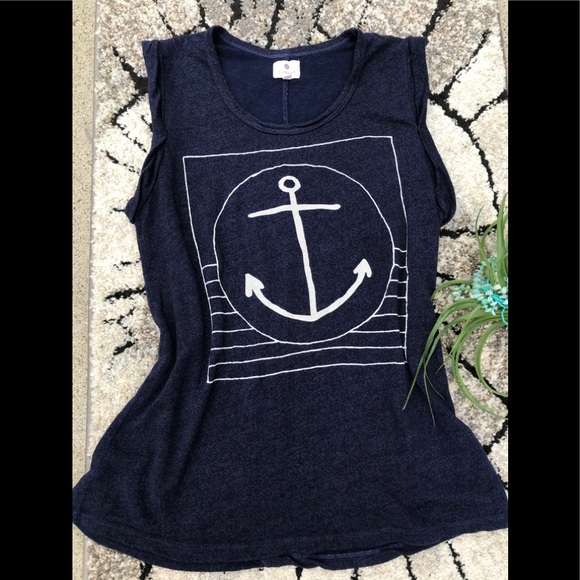 ❤️🌈🍀SUNDRY Navy Anchor top - Picture 7 of 8